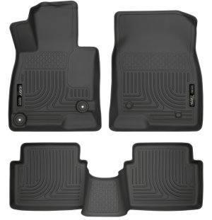Mazda 3 Floor Liners - Front & Second Row - Husky Liners - WeatherBeater - Black - 2014